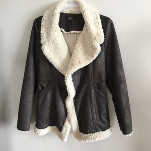 Vakko Sport Faux Shearling Jacket